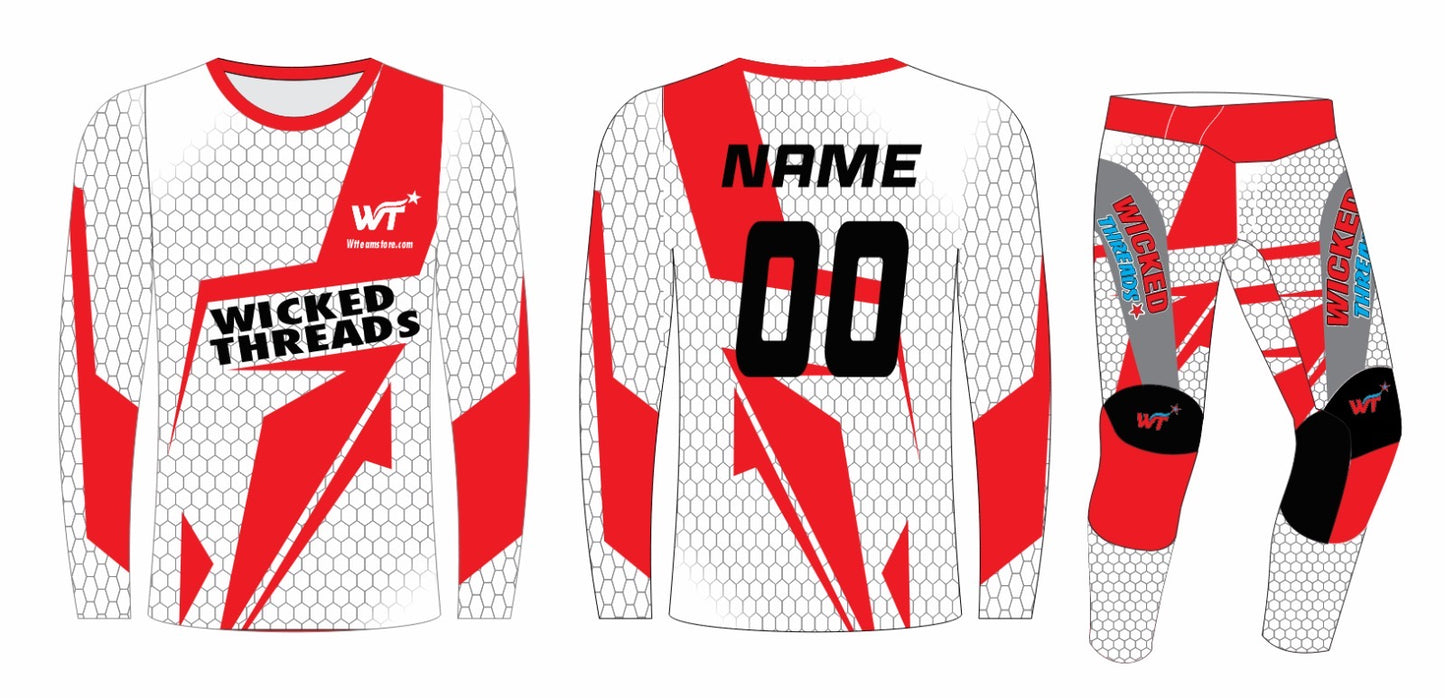 WT Moto Red Strike Jersey & Pants Set