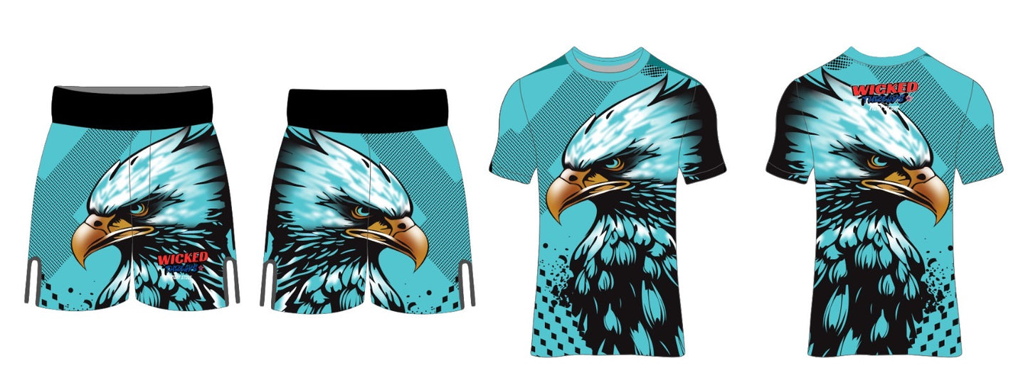 Eagle eye rash guard set blue