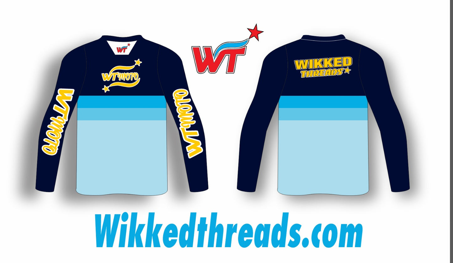 WTMOTO THROWBACK RACING JERSEY yellow/blue