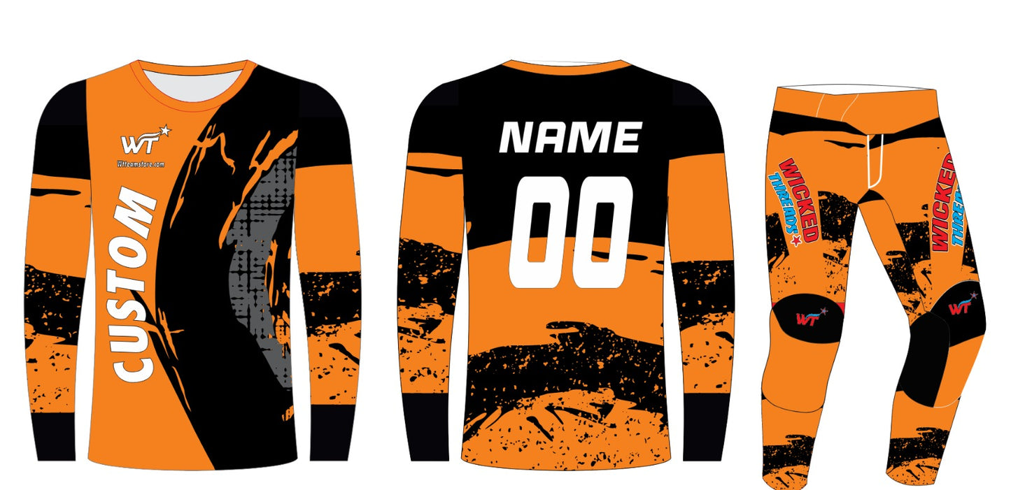 Custom WT MX Jersey & Pants Set – Orange & Black