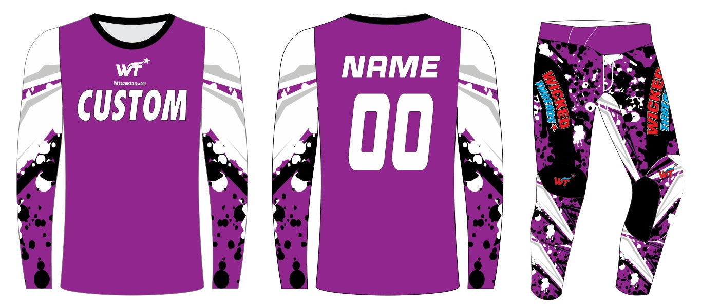 PURPLE AND WHITE WT MOTO SET