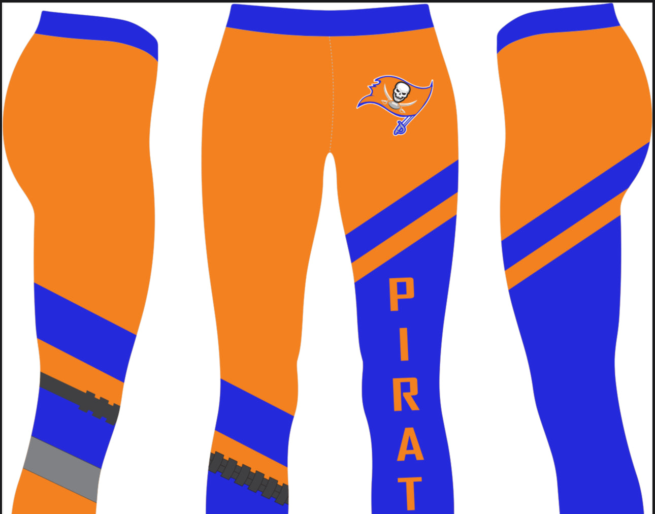 PIRATE VARSITY LEGGINGS -blue