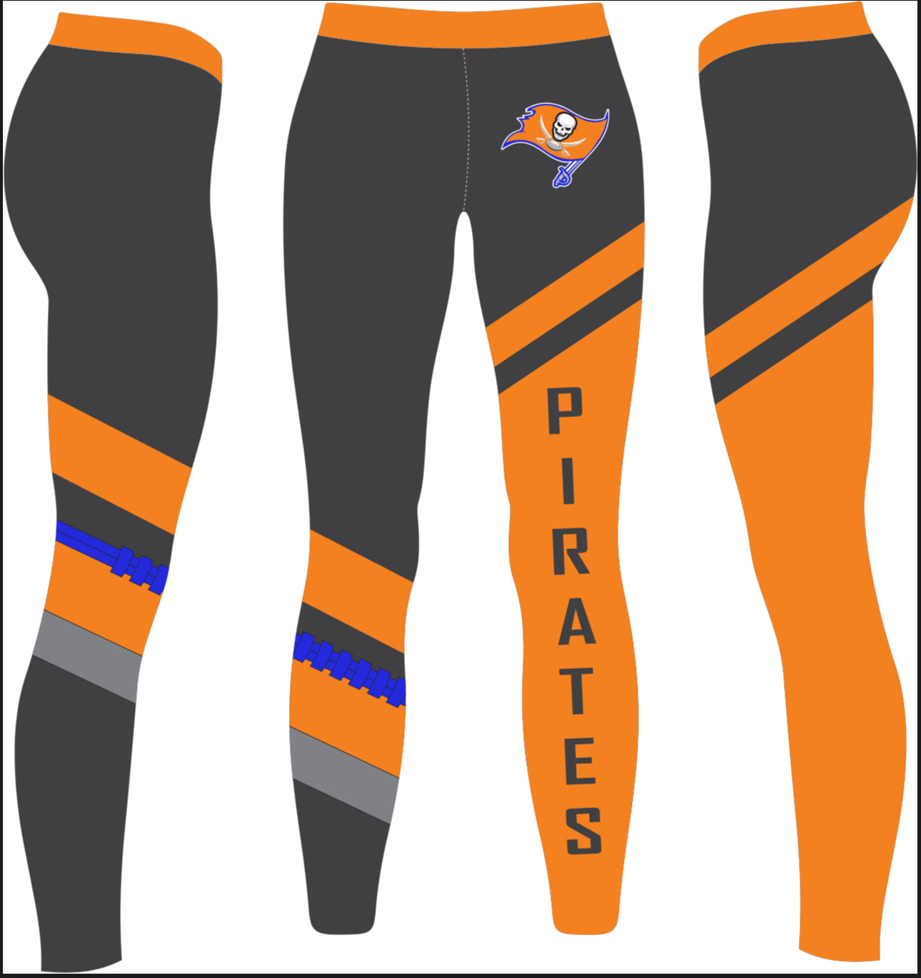 PIRATE VARSITY LEGGINGS -grey
