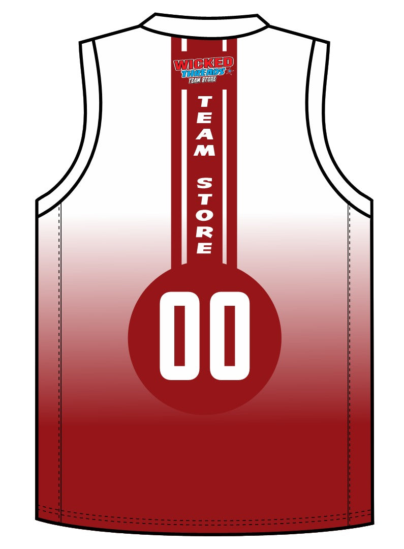 Wicked Threads Custom Red Gradient Basketball Jersey set with shorts