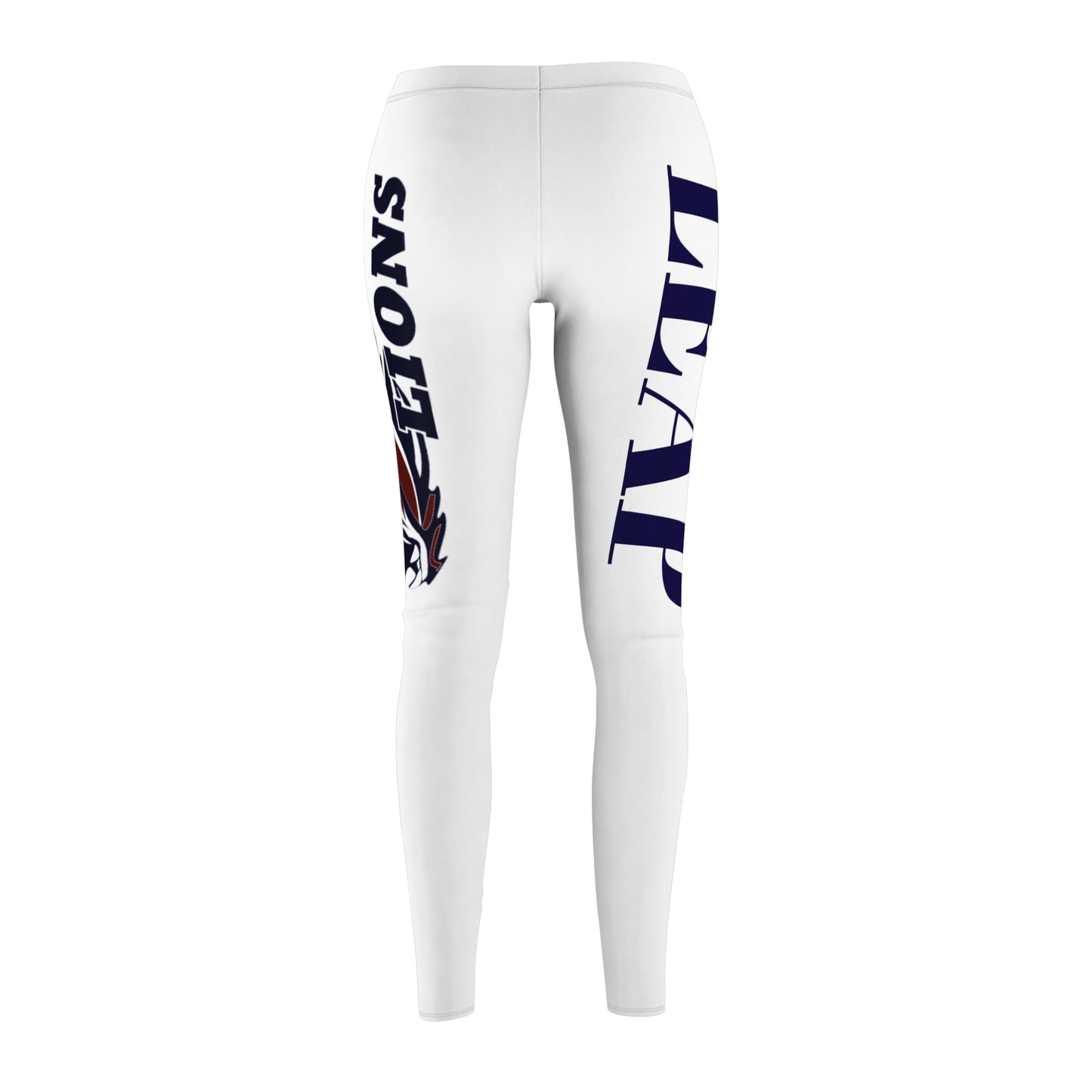 White LIONS Leggings — Side Logo Athletic Women's Leggings