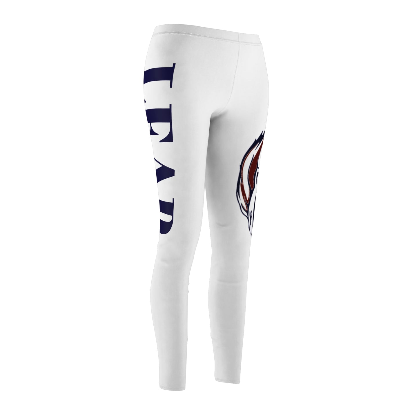 White LIONS Leggings — Side Logo Athletic Women's Leggings