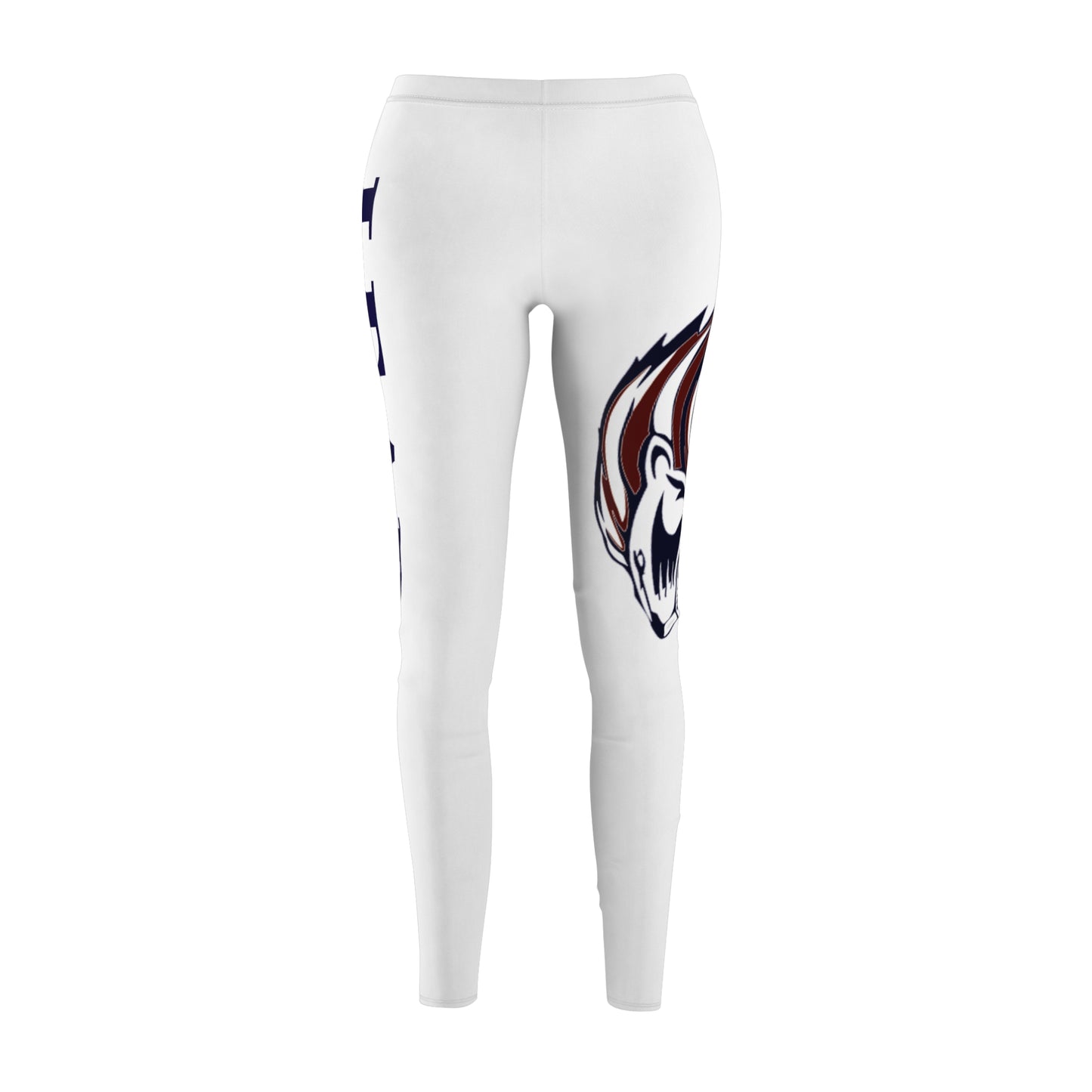 White LIONS Leggings — Side Logo Athletic Women's Leggings
