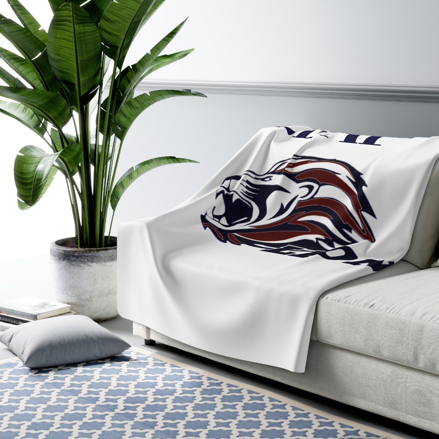 LEAP Lions Sherpa Fleece Blanket — Cozy Team Mascot Throw for Fans & Game Days