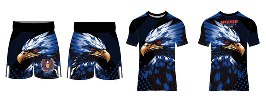 Eagle eye rash guard set black/white