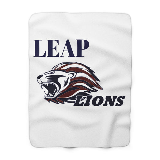 LEAP Lions Sherpa Fleece Blanket — Cozy Team Mascot Throw for Fans & Game Days