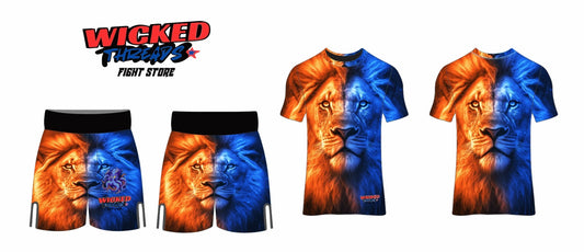 Fire and ice lion rash guard set