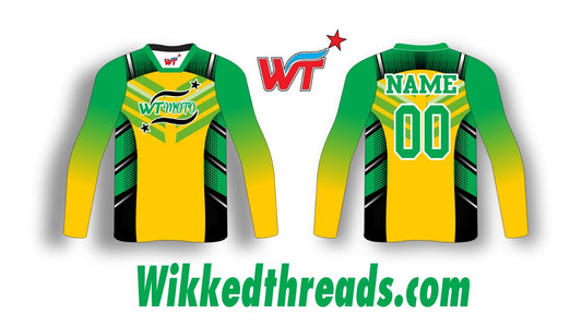 WTMoto Jungle Charge Jersey – Green & Gold