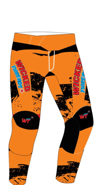 CUSTOM ORANGE & BLACK WT MX DIRTBIKE PANTS