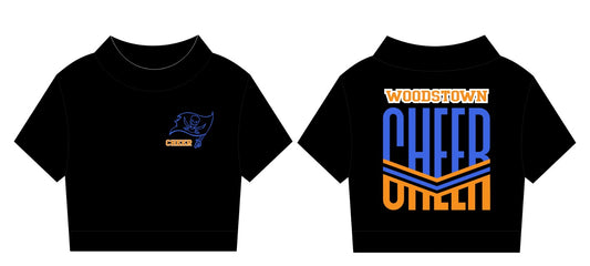 WOODTOWN CHEER badge SHIRT- blue and orange