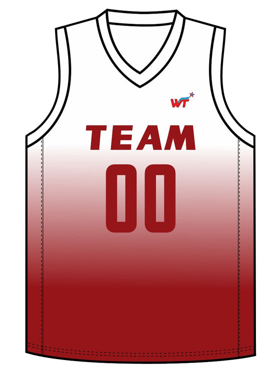 Wicked Threads Custom Red Gradient Basketball Jersey set with shorts