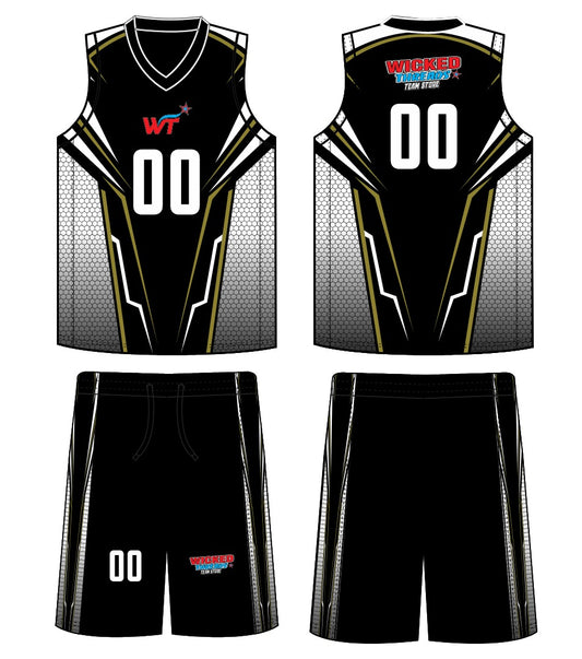 Wicked Threads “Black Ice” Custom Basketball Uniform Set