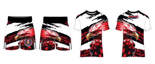 Eagle eye rash guard set red/white
