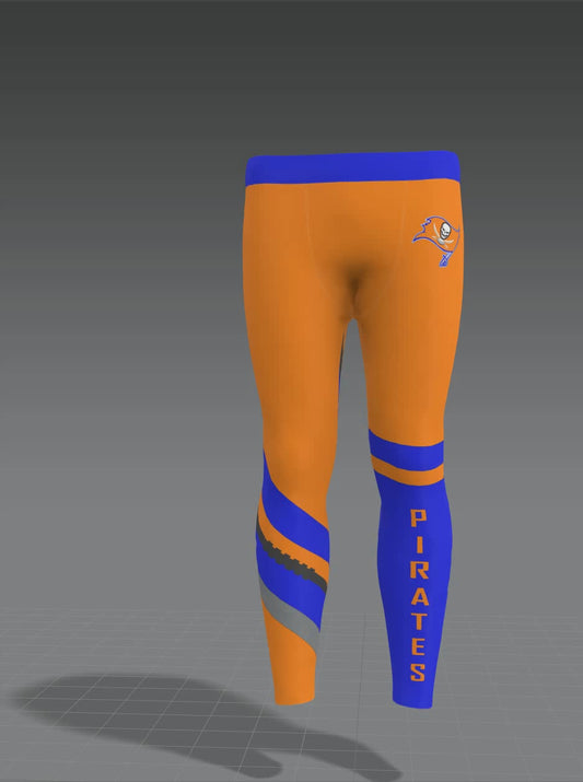 PIRATE VARSITY LEGGINGS -blue